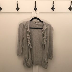 3/4 length grey cardigan